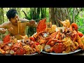 Wilderness Cooking Skill | Mix Noodle Seafood Recipe Eating So Delicious-ASMR_MUKBANG_EATINGSHOW.