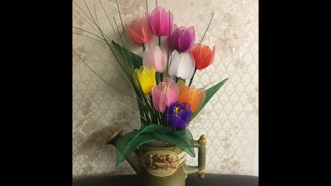 how to make nylon stocking flowers - Tulip