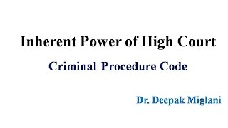 Inherent Powers Of High Court Under Criminal Procedure Code - Youtube