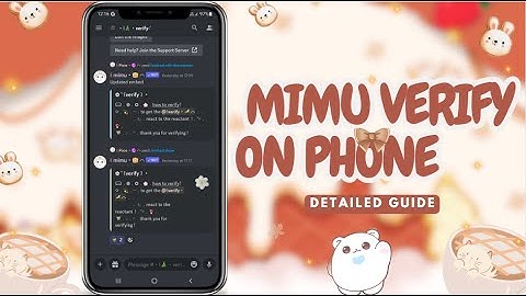 ˚ ༘♡ ⋆｡˚ cute mimu and yagpd verify on phone | slash commands | Easy guide