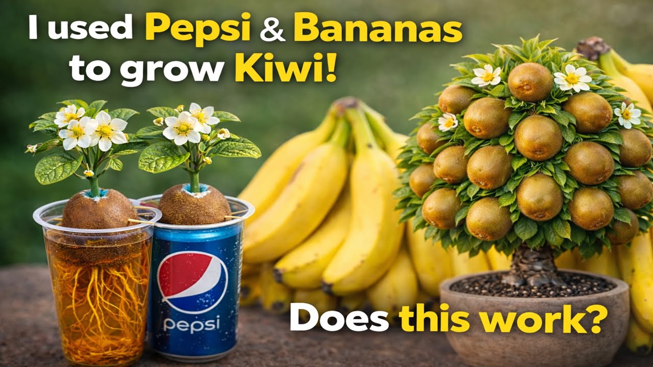 Peps Hack Kiwi Plant Experiment: Banana & Pepsi Growth Hack (Unbelievable!) - YouTube