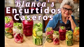 Blanca's Encurtidos Caseros con Vinagre | Homemade Pickles with Vinegar | CC: English & Español