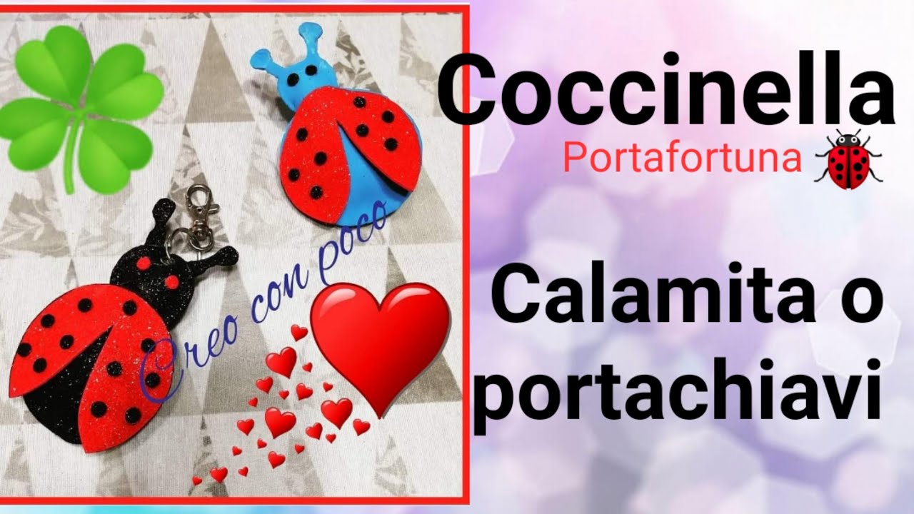 Coccinella calamita portachiavi portafortuna gomma crepla Eva fommy feltro idea regalo festa papà