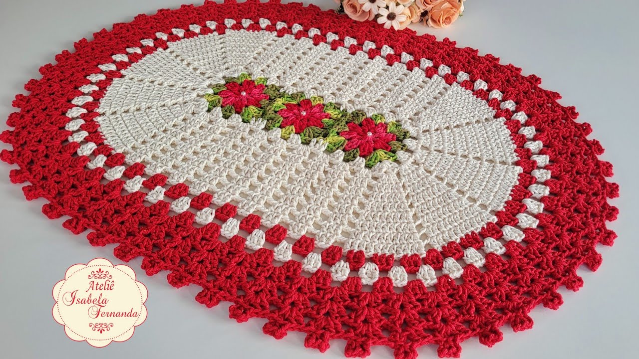 Tapete Oval Gisele Com Flores 🌺 Fácil Rápido e Econômico - Passo a Passo Completo
