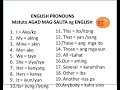 English Pronouns DAPAT NINYONG TANDAAN PARA MAKAPAG-English AGAD