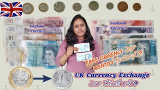 British Currency Explained in Telugu I How to exchange the money I Fake currency detection