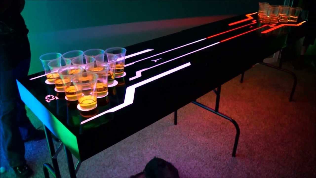 trådløs Dynamics Kalksten LED Lighted Beer Pong Table - YouTube