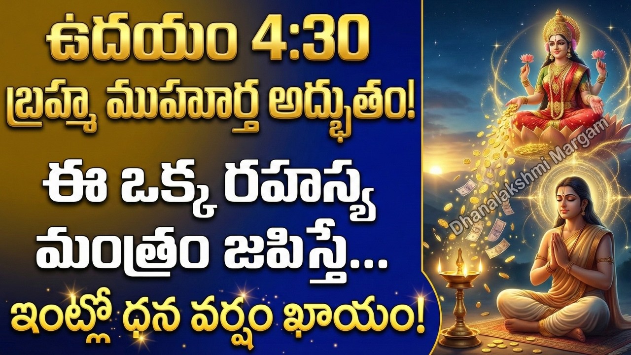 ఉదయం 4:30 కి లేచి ఈ 1 మంత్రం చెప్పండి | 21 రోజుల్లో ధన వర్షం ఖాయం! || 4:30 AM Brahma Muhurtham