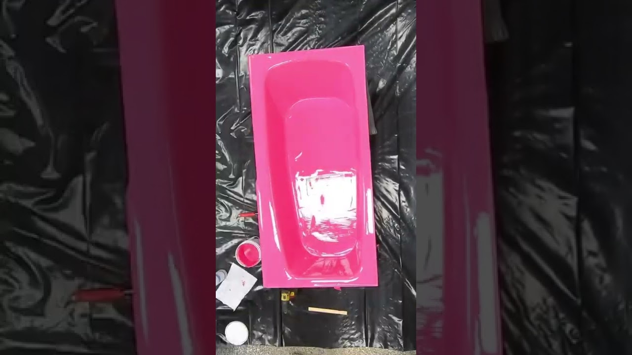 Pink Epoxy Tub Coating with Pink Glitter ✨ 