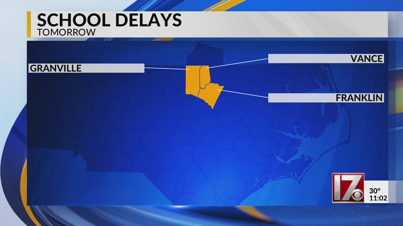 School delays in central North Carolina YouTube