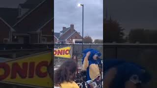 We present to you some dude dressed as Sonic fronting a band playing at Sonic 🤘🤘 #MetalMemes