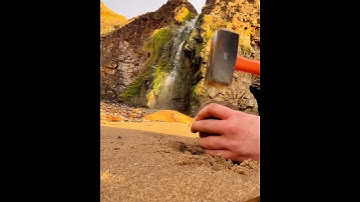 Round Rock Cracked by a Waterfall! #beach #fossil #treasure