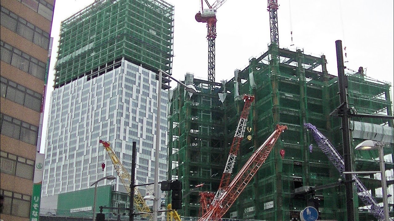 渋谷駅前再開発 タワークレーン作業 B1棟 東棟 17 8 3 Youtube