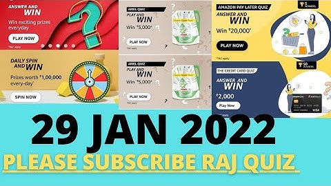 Amazon Ariel Quiz AnswersToday| 29 January 2022