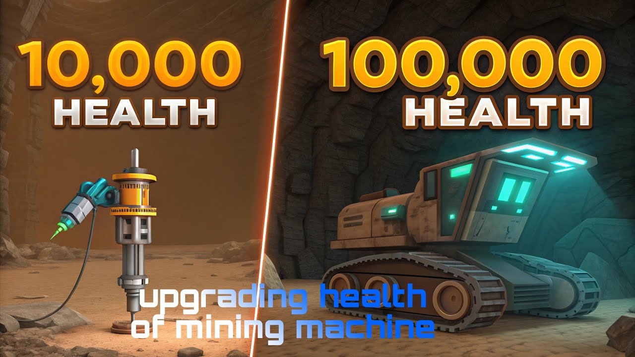 “UPGRADING My Mining Machine from 10,000 Health to 100,000 Health!”in roblox