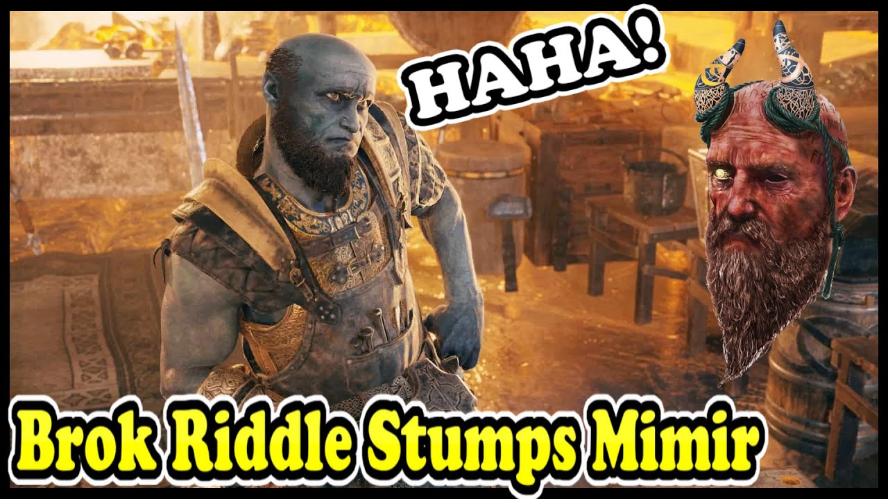 Brok Riddle Stumps Mimir God of War Ragnarök Funny Dialogue Scene - YouTube
