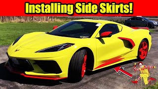 Installing Side Skirt Extensions on C8 Corvette - Huge Difference!
