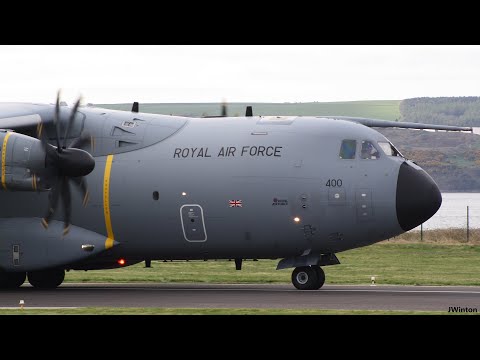 RAF A400 ZM400 short runway takeoff at Dundee Airport 2017 RARE