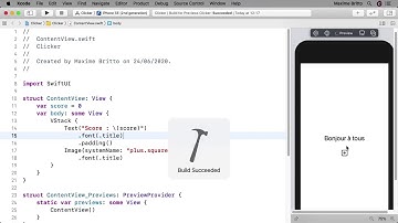 1H pour créer un jeu iPhone avec SwiftUI - Utiliser une variable avec SwiftUI - (8/14)