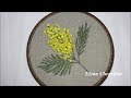 Мимоза вышитая лентами /Mimosa embroidered with ribbons