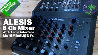 Alesis Alesis MultiMix 8 USB FX 8 Channel Compact Studio Mixer with Built In 694318011355 