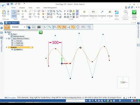 Introdução Solid Edge ST9 comando spline
