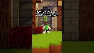 Kız Arkadaşı Ev Yaparsa SİGMALAR 💀 #shorts #minecraft Resimi