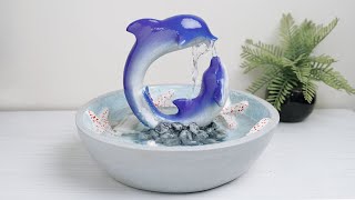 Dolphin shape waterfall // Amazing Indoor Cement Waterfall Fountain