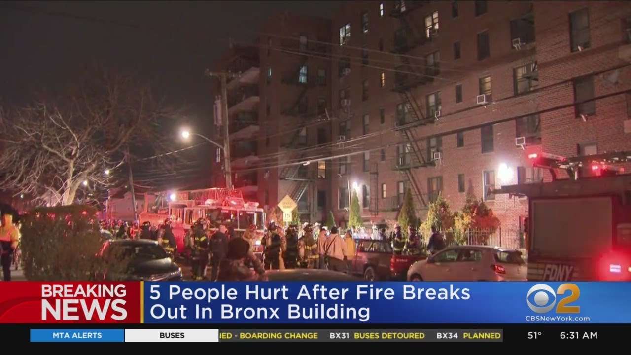 5 hurt, including 3 firefighters, in Bronx fire - YouTube