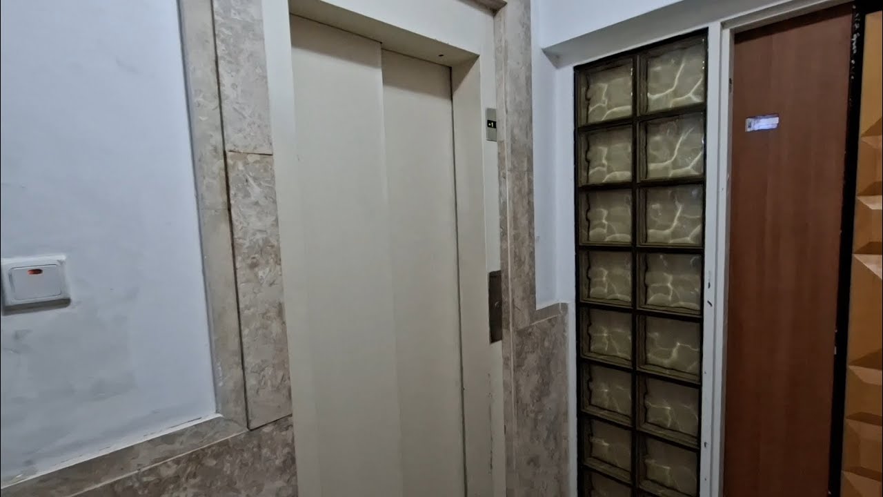 Old Schindler hydraulic elevator at Dereh HaYam St 167 - Haifa, Israel