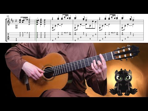 Test Drive - How To Train Your Dragon (Classical Guitar Tabs Cover Fingerstyle Music by John Powell)