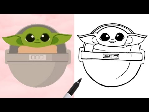 Easiest How To Draw Grogu Baby Yoda Tutorial Step By Step Youtube