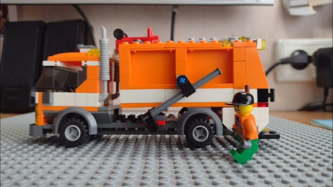 Сборка Лего Сити (7991) мусоровоз - YouTube
