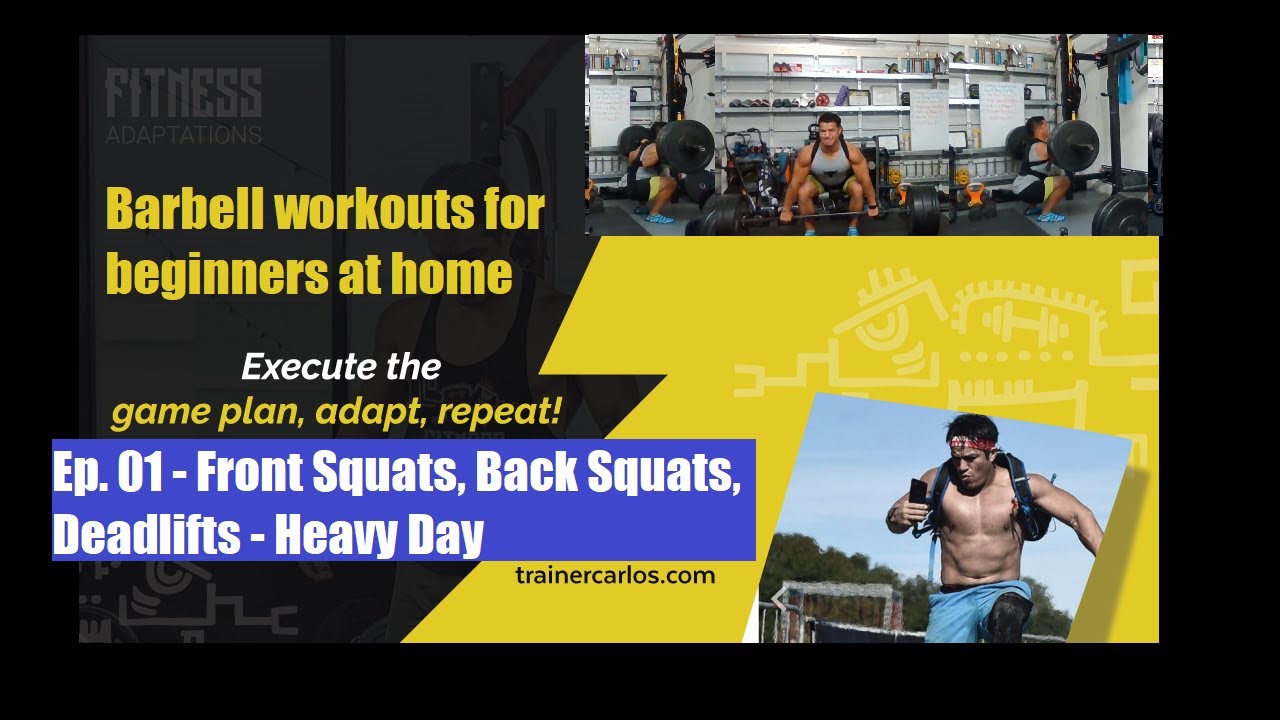 Barbell only workouts at Home Ep. 01 Leg day Heavy Build up W1D1