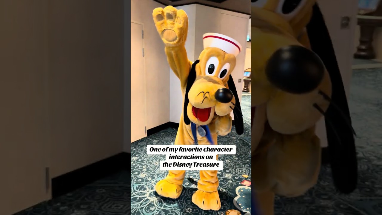 Meeting Pluto on the Disney Treasure Cruise Ship.