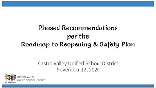 CVUSD Board of Education Special Board Meeting November 12, 2020