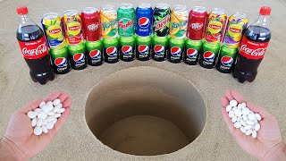 Experiment !! Coca Cola, Pepsi, Lipton, Yedigün, Mtn Dew, Fruko, Dr Pepper VS Mentos Underground