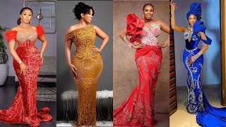 Latest Stunning Gowns for ladies; Elegant Aseobi Ankara Gowns