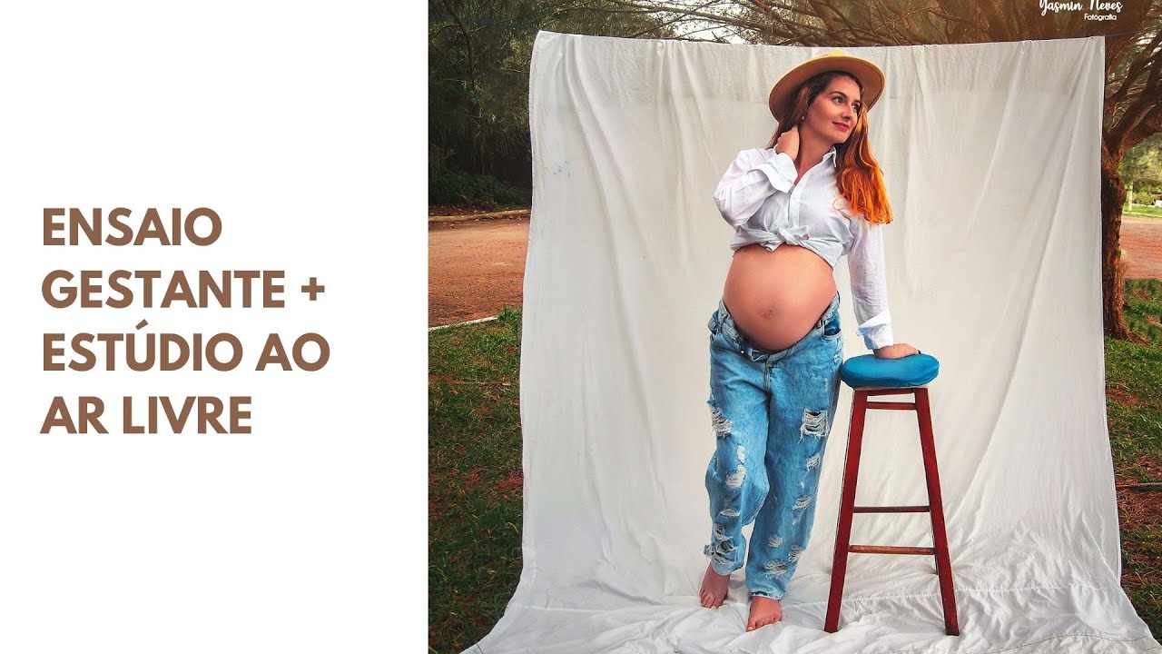 Ensaio gestante na prática - Estúdio ao ar livre