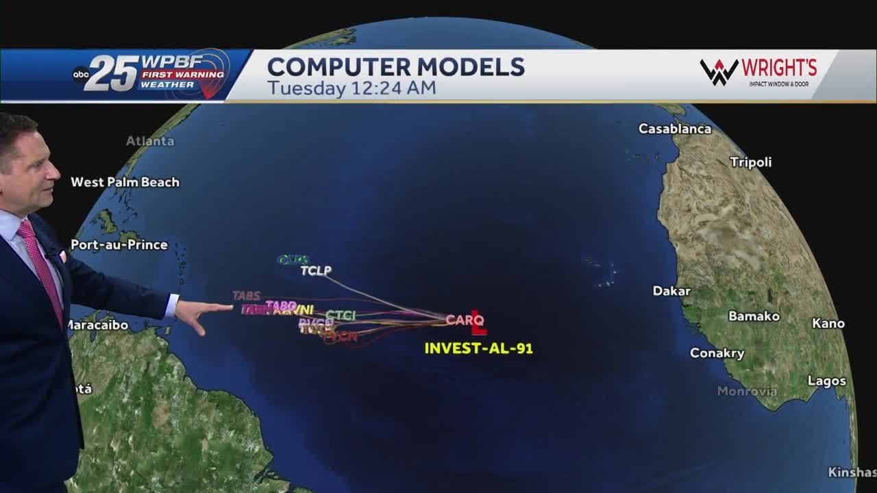 Tracking the tropics plus showers and storms across South Florida - YouTube