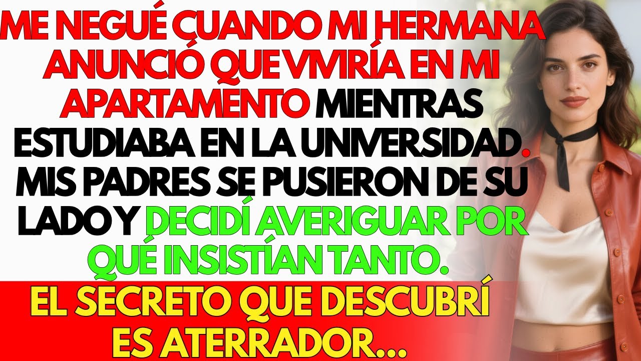 Me negué a que mi hermana se mudara a mi apartamento para la universidad. Mis padres...