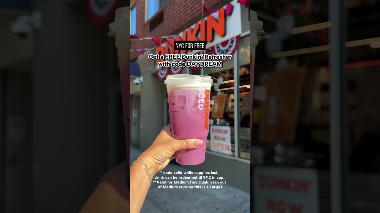 Get a FREE Dunkin’ Refresher with code DAYDREAM 💭 This is in celebration of the new