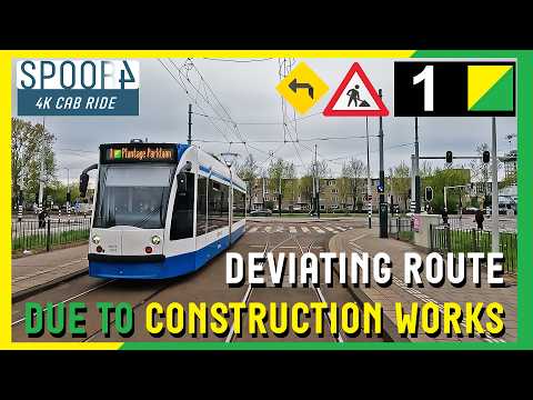 Cabinerit Tram 1 Amsterdam | Plantage Parklaan - Matterhorn - Havenstraat | 4K Tram Driver Cabview