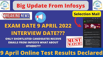 Big Update From Infosys | 9 April Exam Result Declared | When Interview Date ??