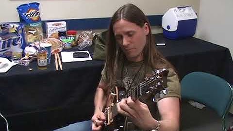 Rusty Cooley and Mark Tremonti hanging out backstage jamming