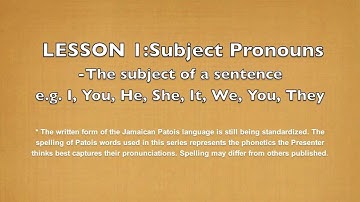 @JamaicanSinting-Lesson 1 Answers-Learn Jamaican Patois-Subject Pronouns