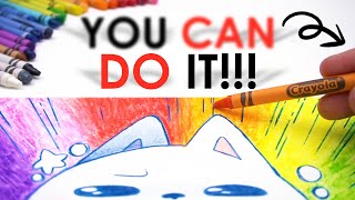 Designing Motivational (???) Posters  Crayons, Watercolor, & Colored Pencil