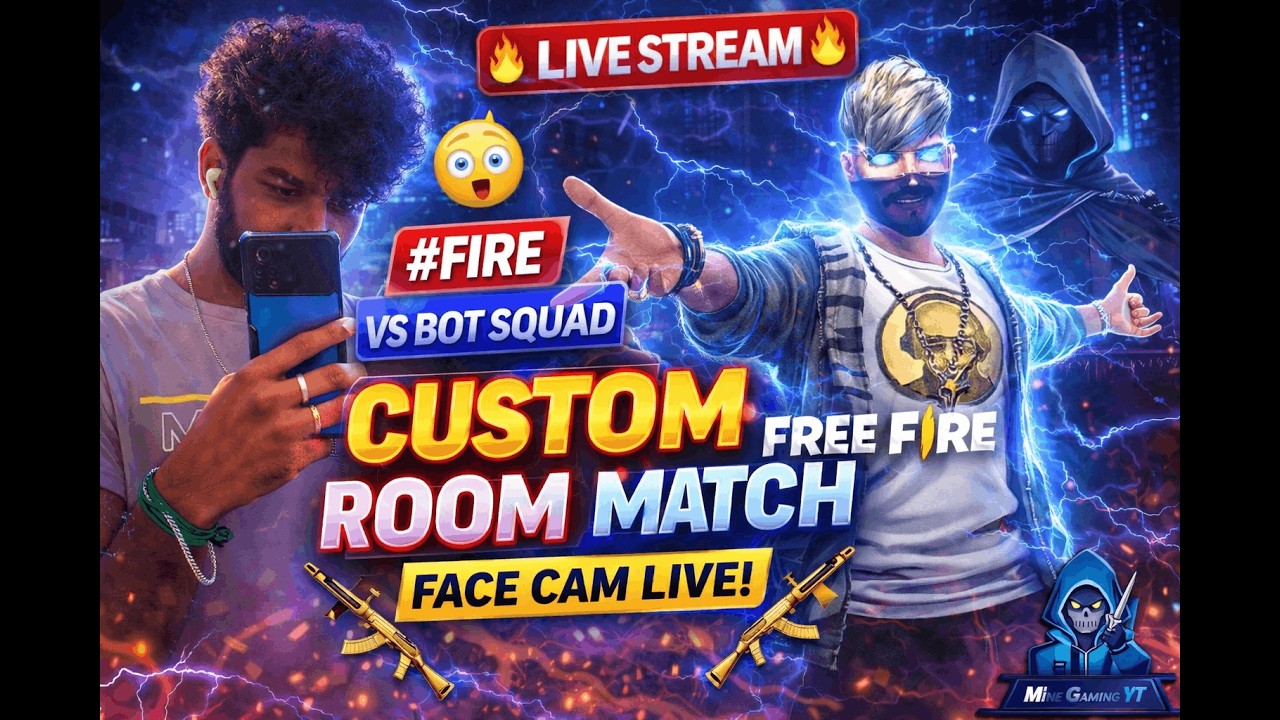 தமிழ் - 🔥 Night Custom Room Madness | FREE FIRE || FaceCam Grandmaster Pushing #minegaming