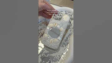 DIY Mermaid mirror phone case! Website in bio! 🤍🐚🪞🪩 #seashellphonecase