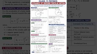 DYNAMICS OF UNIFORM CIRCULAR MOTION #class11physics #neet #iitjee #cbseboard #neetexam #jeeproblems#